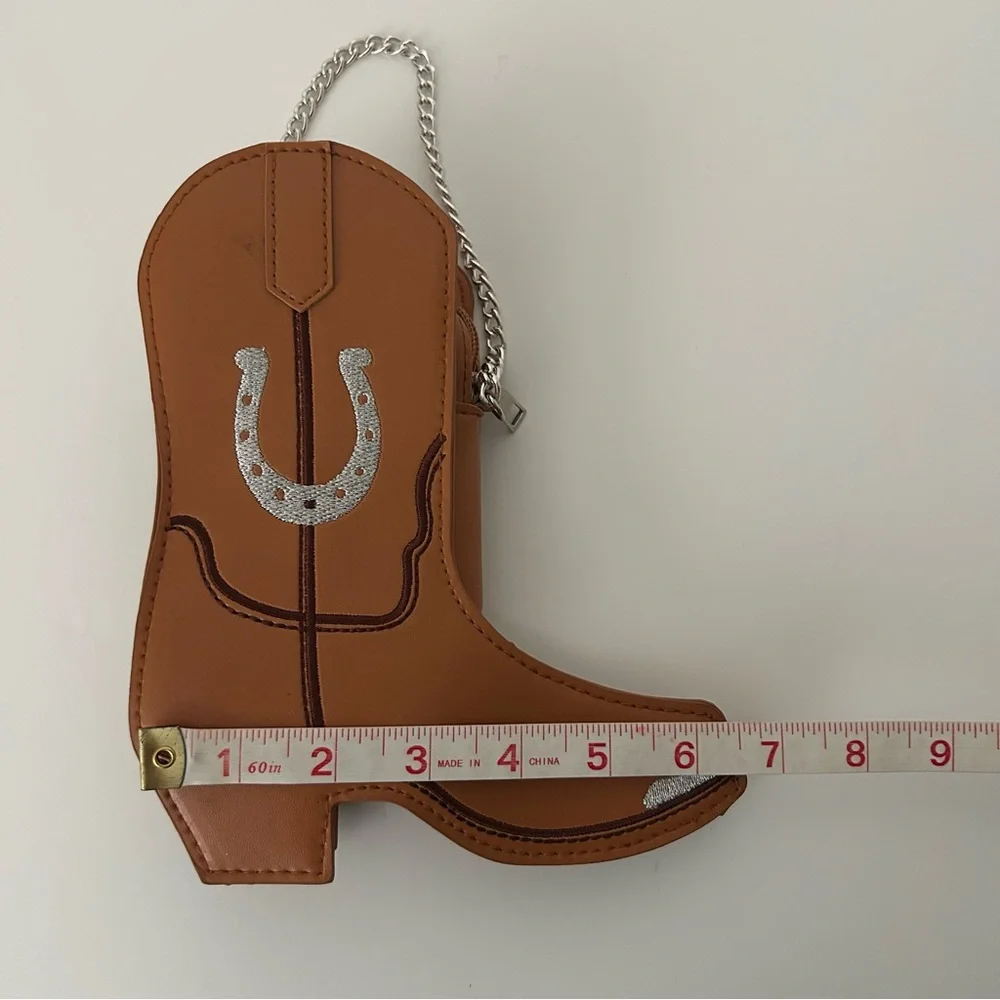 Western Cowgirl Brown Boot hand Bag Purse